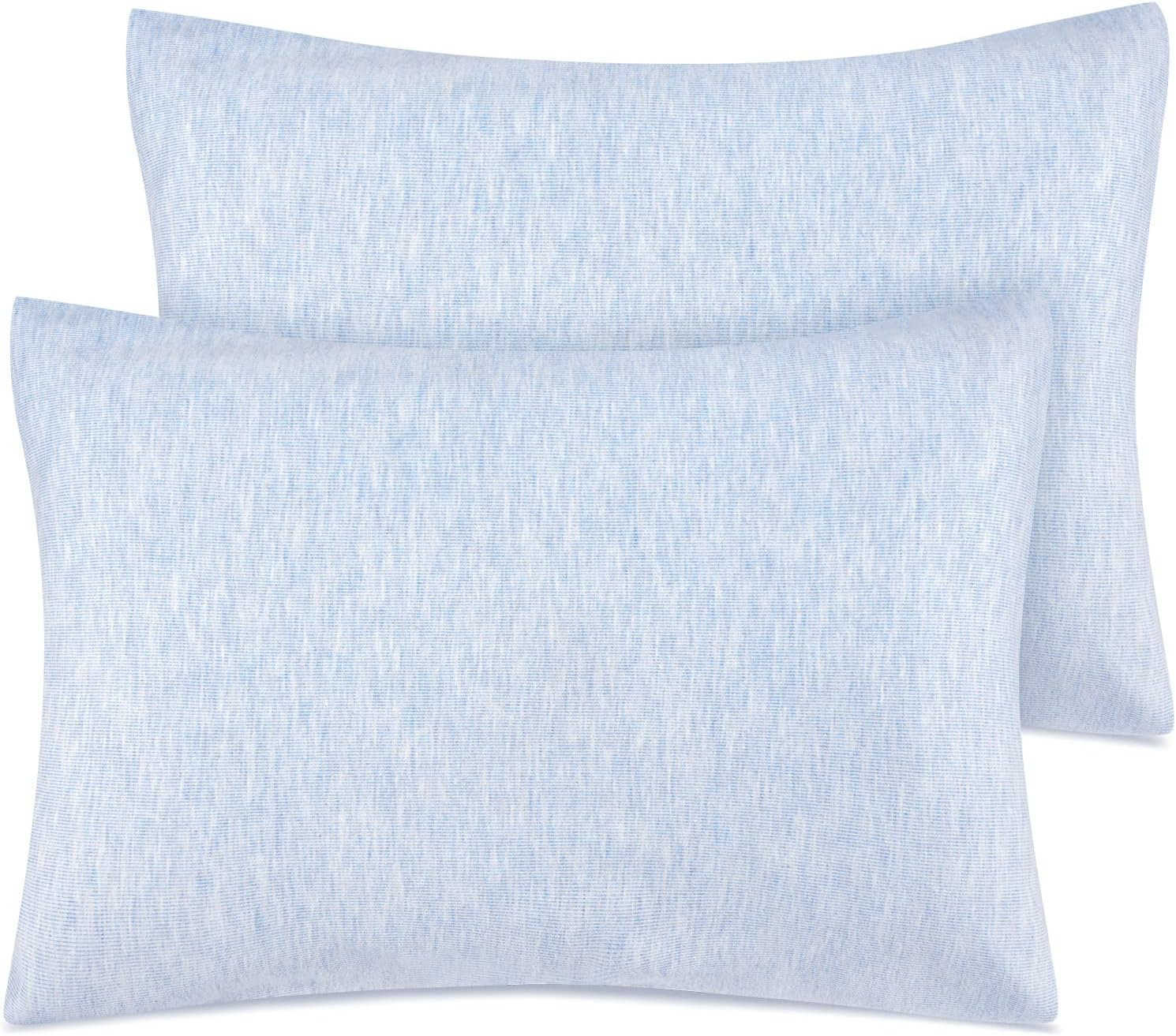 Zenssia Organic Cotton Toddler Pillowcase/Travel Pillowcase Pack of 2 Set 13x18 Inches with Envelope Closure - Soft & Breathable Baby Pillow Case Cover Solid Blue