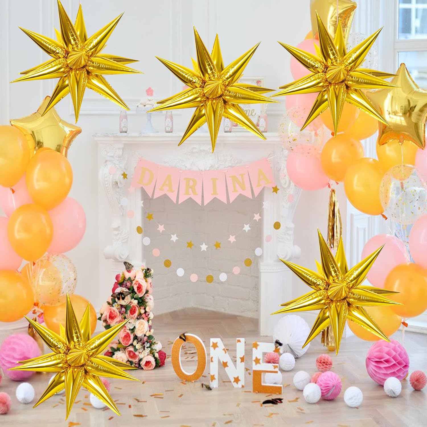 ZAKVOOR 60 Pcs Star Balloons 12 Spike Foil Explosion Party Decoration Balloons for Christmas New Year Eve Graduation Birthday (Gold) - Image 6