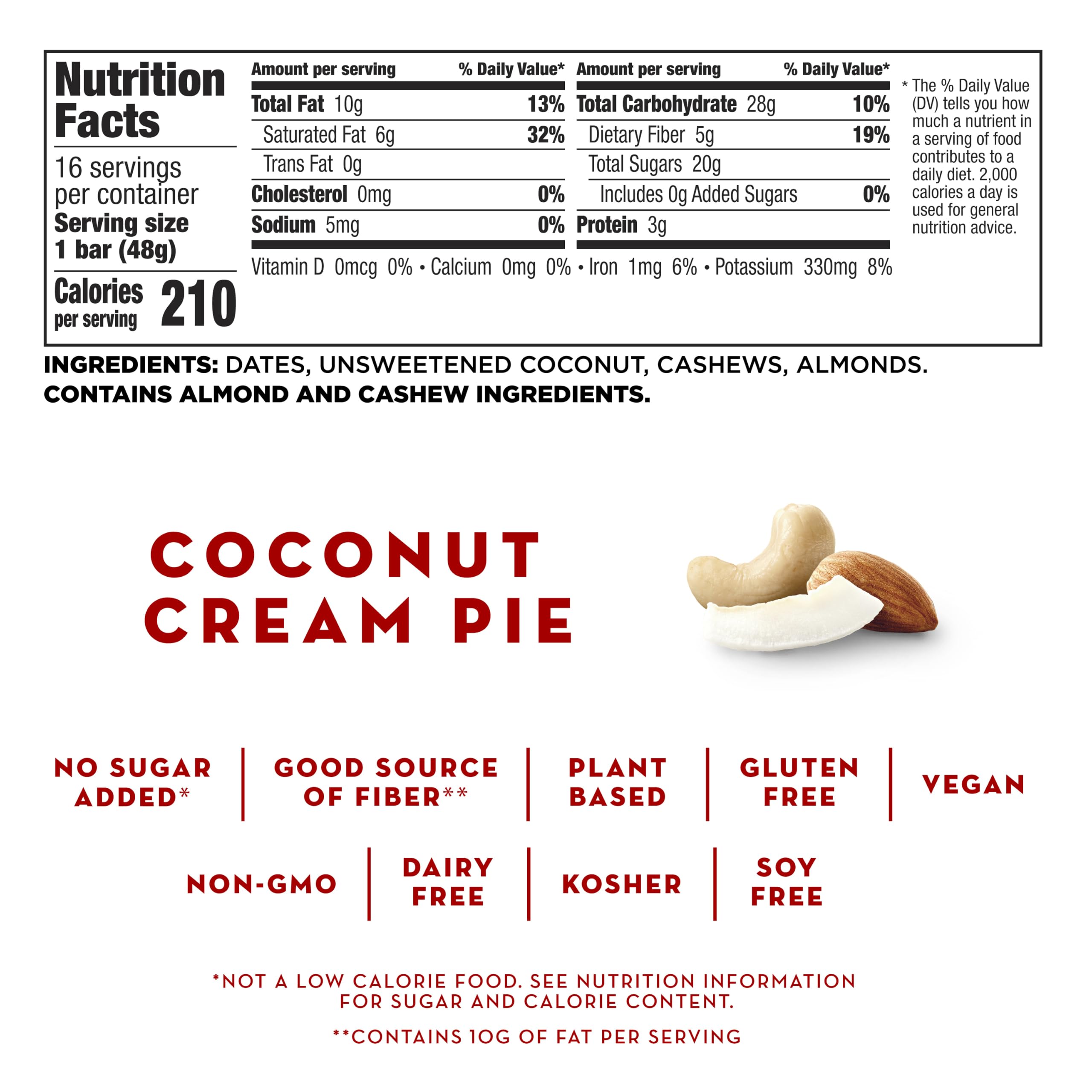 LARABAR BAR,COCONUT CREAM, 1.7 OZ CASE_16 by LRABAR