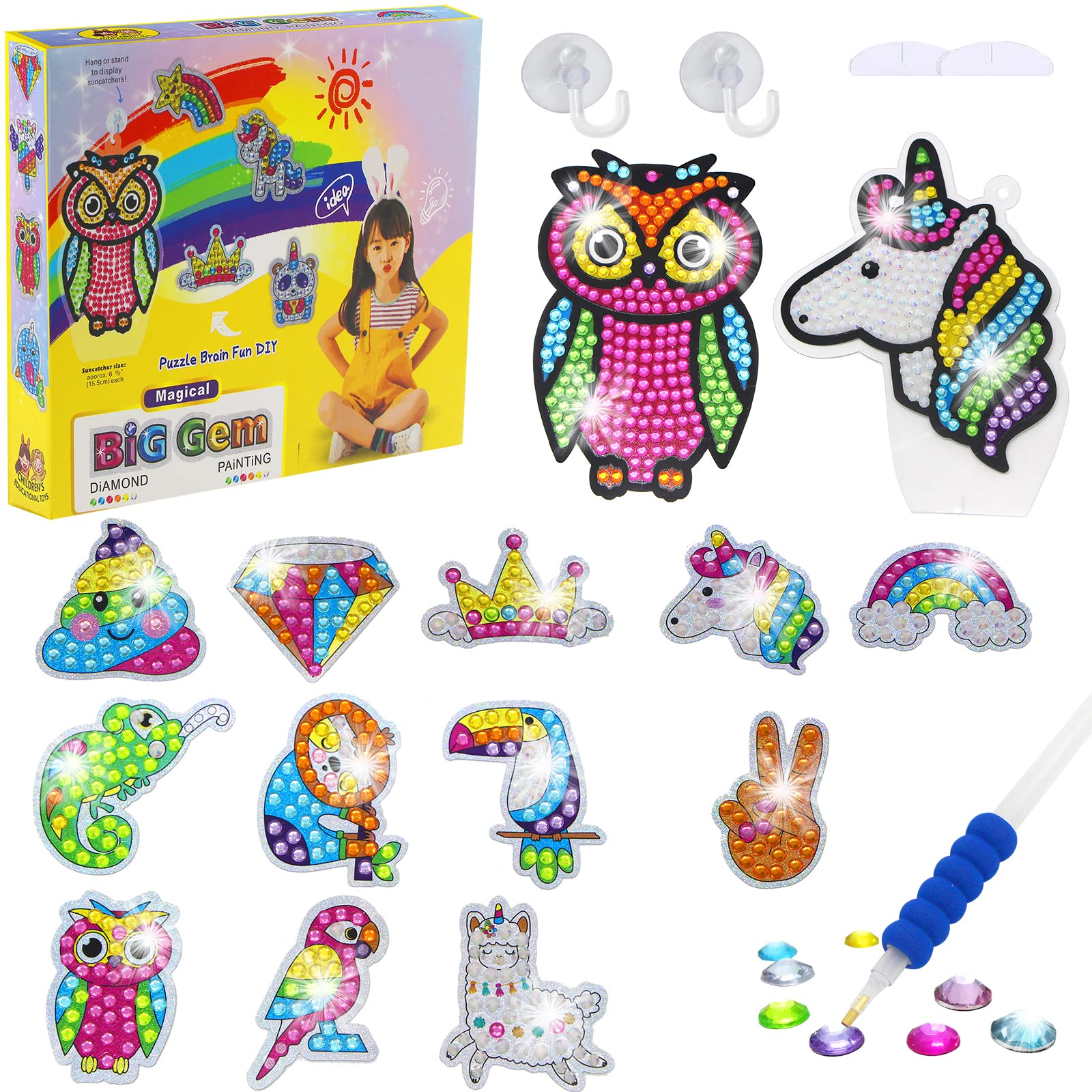 FURDOHAI Big Gem Diamond Painting Kit Arts and Crafts for Kids Ages 8