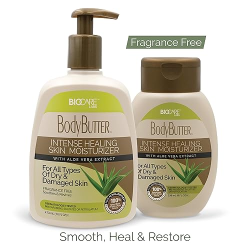 Miniatura 6 de Biocare Labs - Mantequilla corporal hidratante - Crema corporal hidratante con extractos de aloe vera y pepino (sin fragancia) - Penetra y renueva