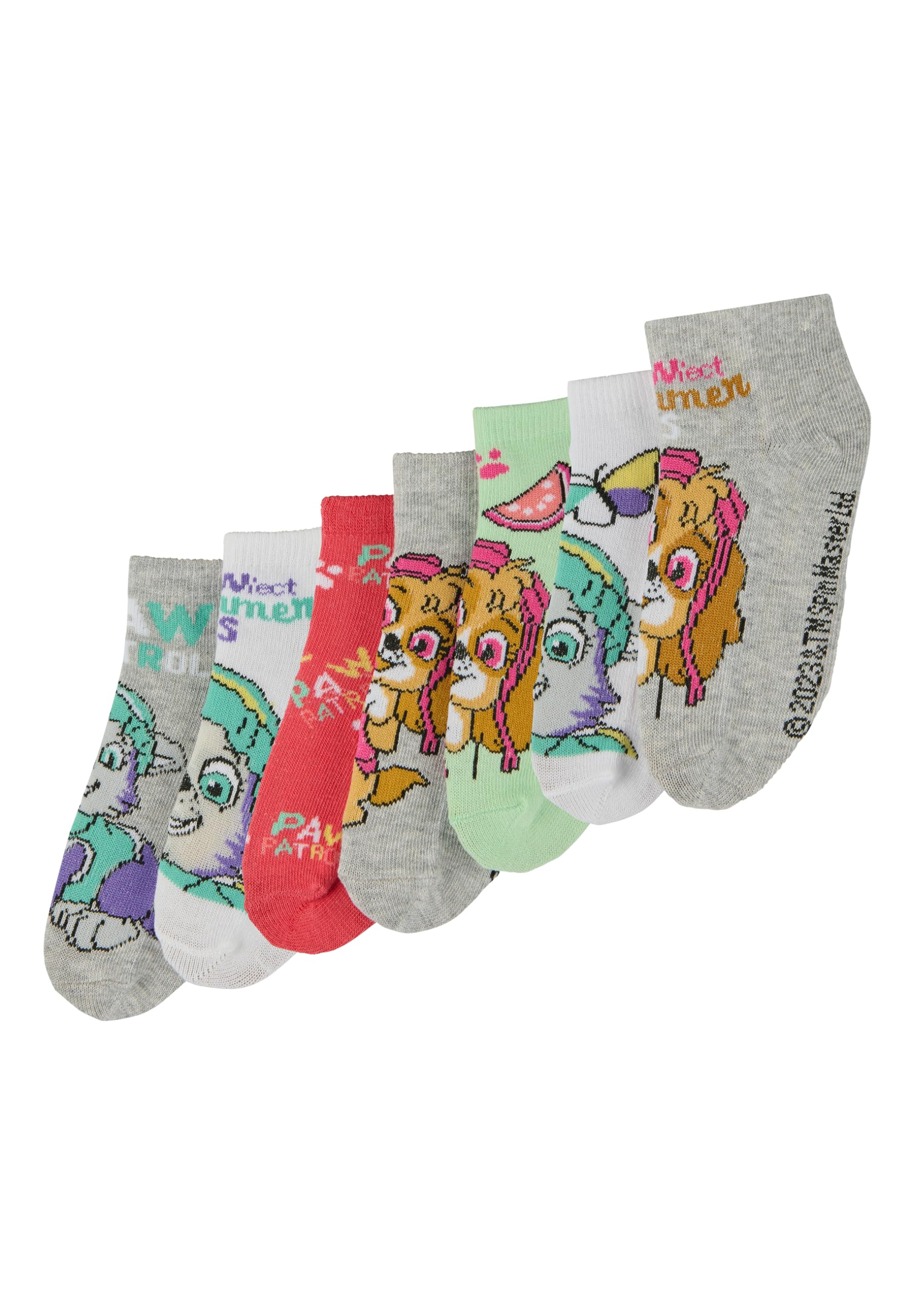 ONOMATO! Paw Patrol Skye Everest Kids Socks (7 Pairs), multicoloured, 27-30