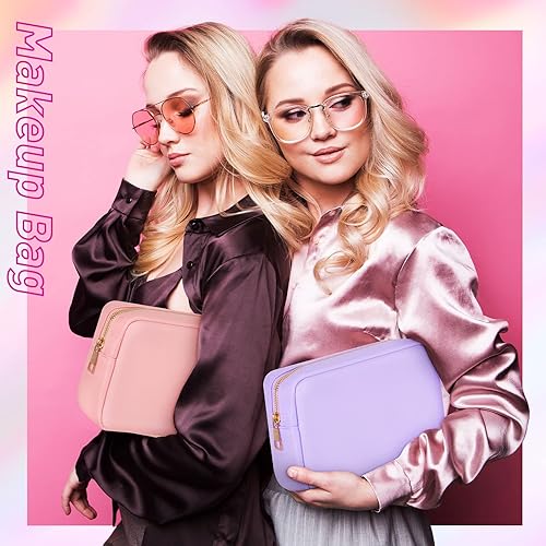 Miniatura 7 de Sweetude 6 bolsas de maquillaje de nailon para viaje, bolsa de nailon con cremallera, bolsa de cosméticos para mujeres, niñas, organizador de