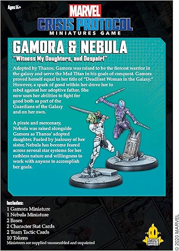 Miniatura 2 de Marvel: Crisis Protocol Gamora and Nebula - Paquete de personajes de las mujeres más mortales de la galaxia, juego de superhéroes de mesa, a partir