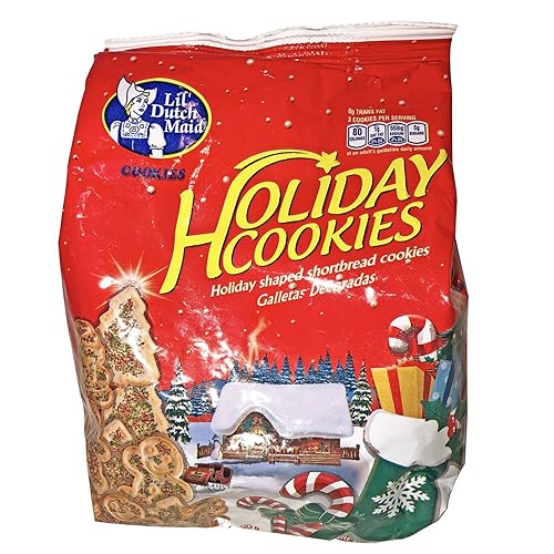 Lil Dutch Maid Galletas de mantequilla en forma de festividad! Santa! Hombres de jengibre! Árboles de Navidad! Con chispas de azúcar rojo y verde!