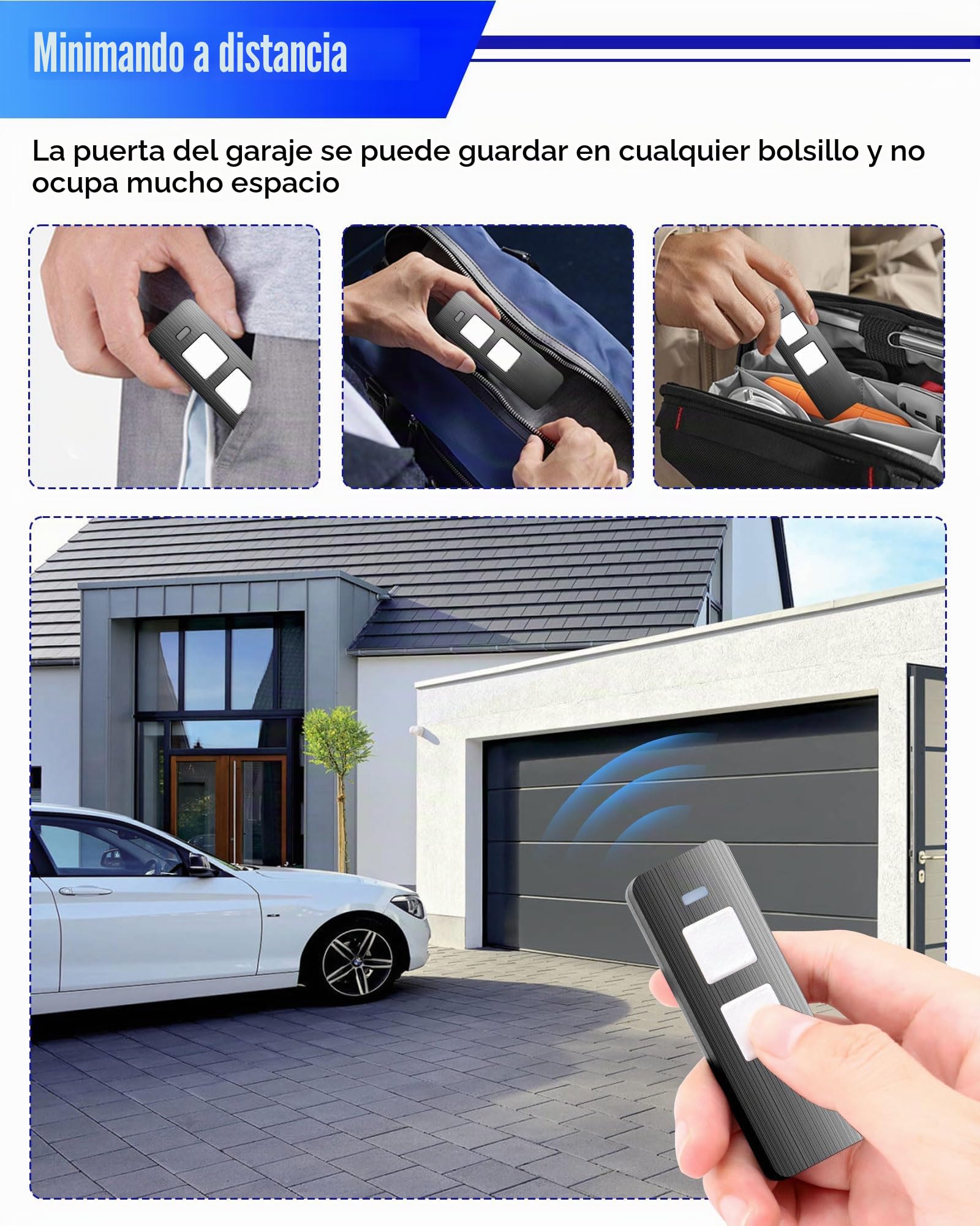 Mando a distancia para Sommer Slider+ TX40-868-4, 4018 Pearl Twin, 868MHz, 2 botones, mando a distancia Tubauto a distancia puerta para S10019-00001
