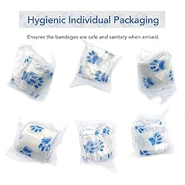 RISEN Cohesive Bandage 2 x 5 Yards, 6 Rolls, Self Adherent Wrap Medical Tape, Adhesive Flexible Breathable First Aid Gauze Ideal for Stretch Athletic