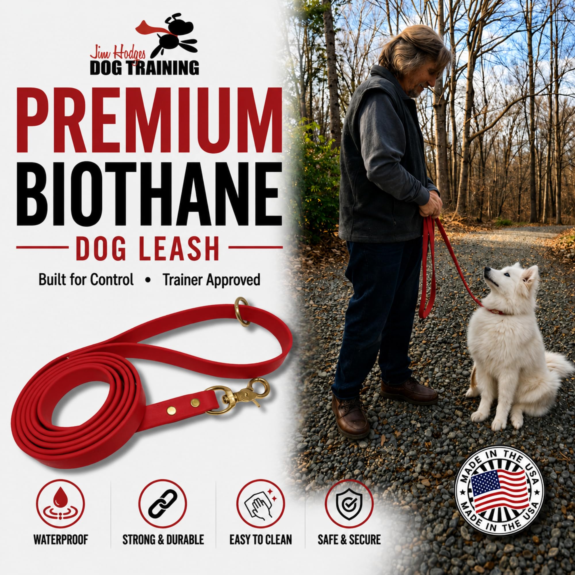 Gummy Laisse de Dressage pour Chien, en biothane, imperméable, résistante aux intempéries, 1,8 m de Long pour Chiens ou Chiots de Petite, Moyenne et Grande Taille, différentes