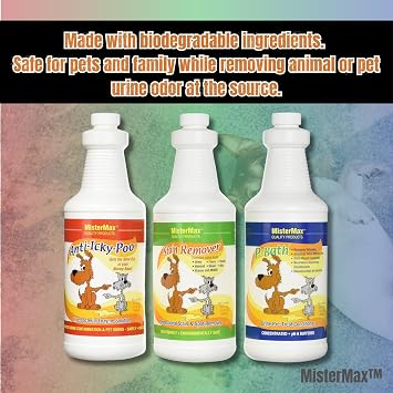 MisterMax Pet Urine Enzyme Cleaner, Stain & Odor Remover Complete Spray Set