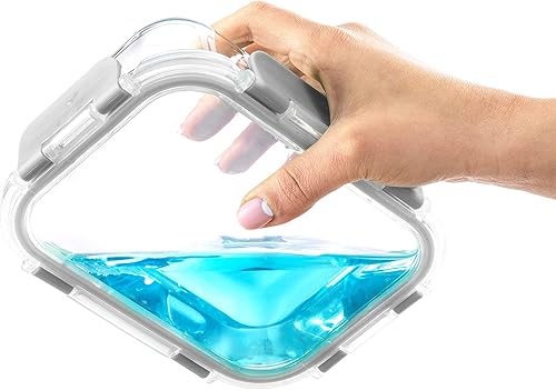 Miniatura 9 de JoyJolt Recipientes de vidrio para almacenamiento de alimentos con tapas. Paquete de 5 recipientes de vidrio reutilizables de 35 onzas con un solo