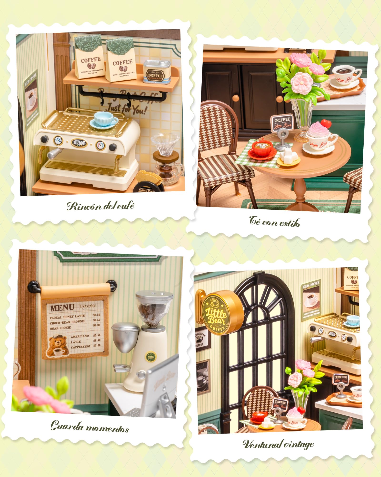 Rolife Super Creator Maquetas DIY Miniature House Kit Casas Miniaturas para Montar Maquetas Madera para Construir Adultos Caja Expositora Apilable Sin Pegamento Romance Café