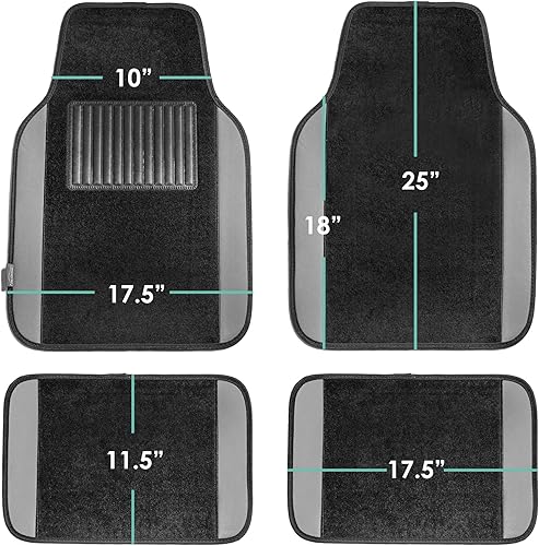 Miniatura 3 de FH Group FH-FB032115 Fundas de asiento de tela plana con F14407 alfombras de piso de primera calidad, se adaptan a la mayoría de automóviles,