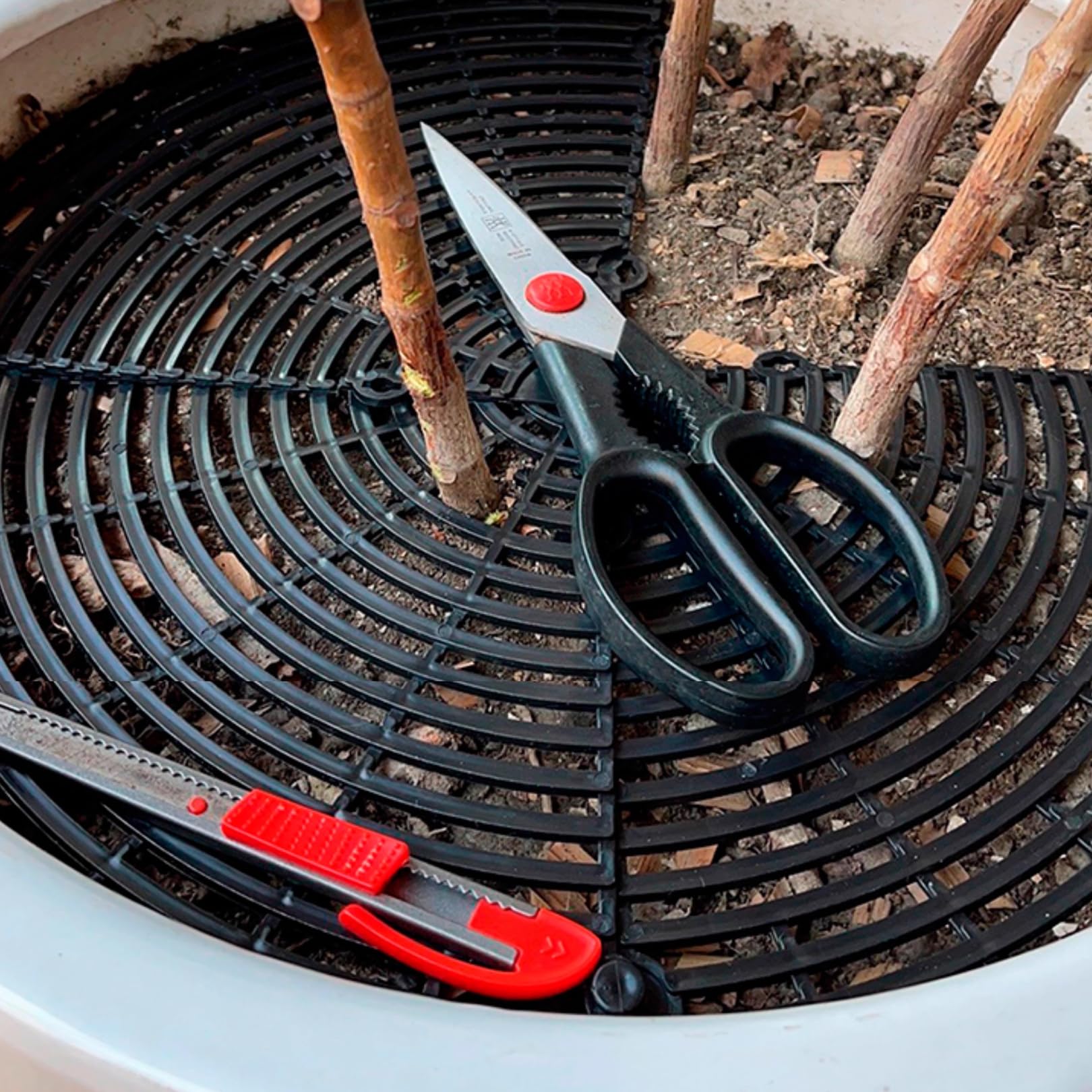 Lot de 2 grilles de protection pour pots de fleurs, chats, protection des pots de fleurs, grille de protection pour pots de fleurs, plantes victimes découpables, pour la protection des enfants et des