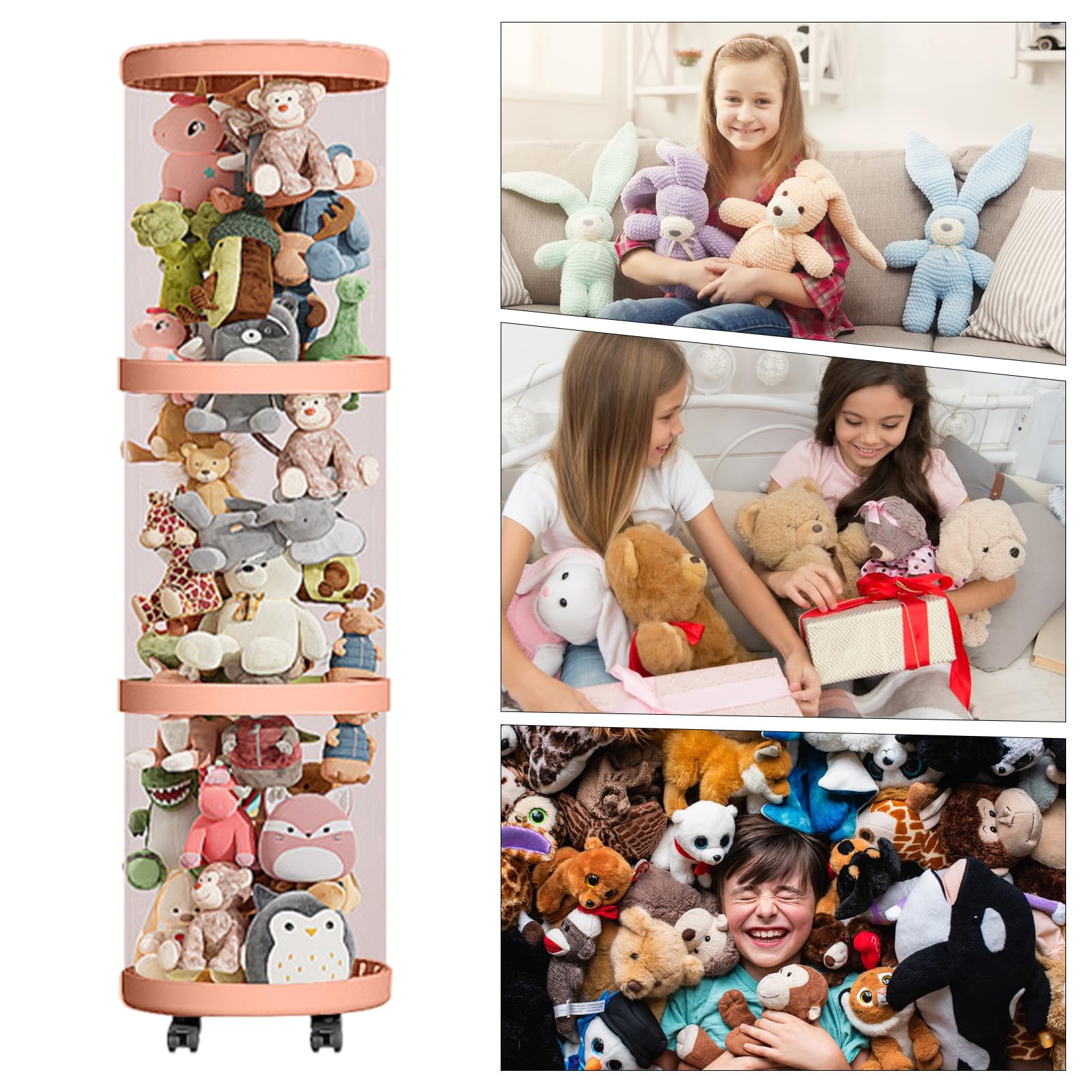 Tubo organizador de animales de peluche,Almacenamiento de tubos de animales