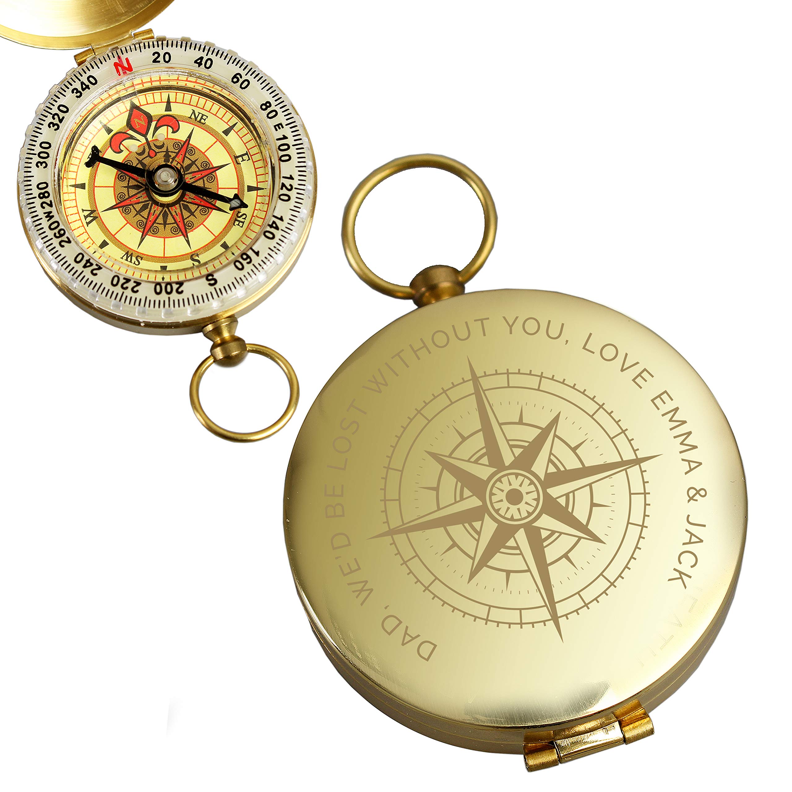ENGRAVED Personalised Keepsake Coordinate Compass - Personalised Gift