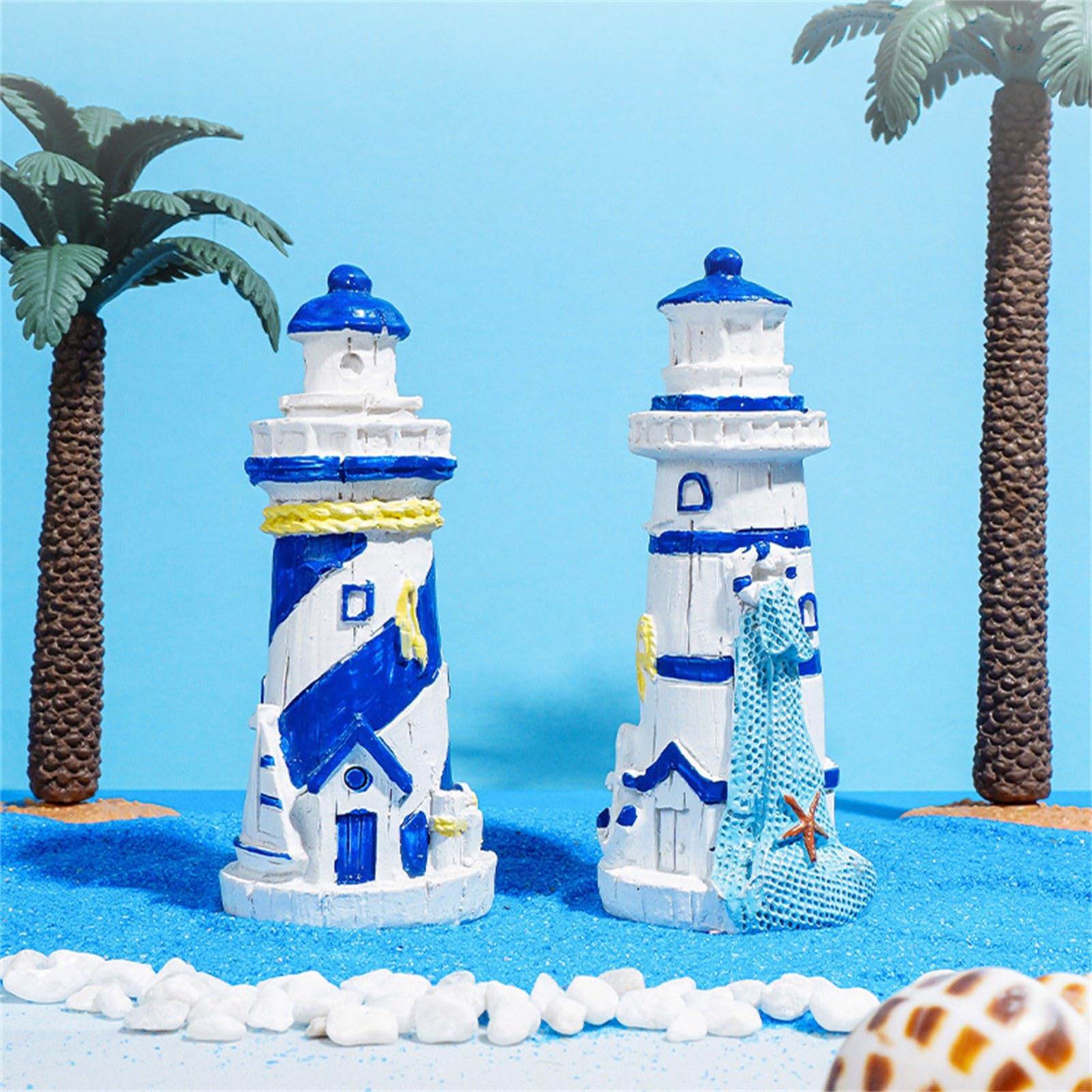 Acquari Castelli Artificiali Faro Simulazione Paesaggio Grande Figurine FishTank Paesaggistica Serbatoi di pesce Resine Ornamenti Acquario
