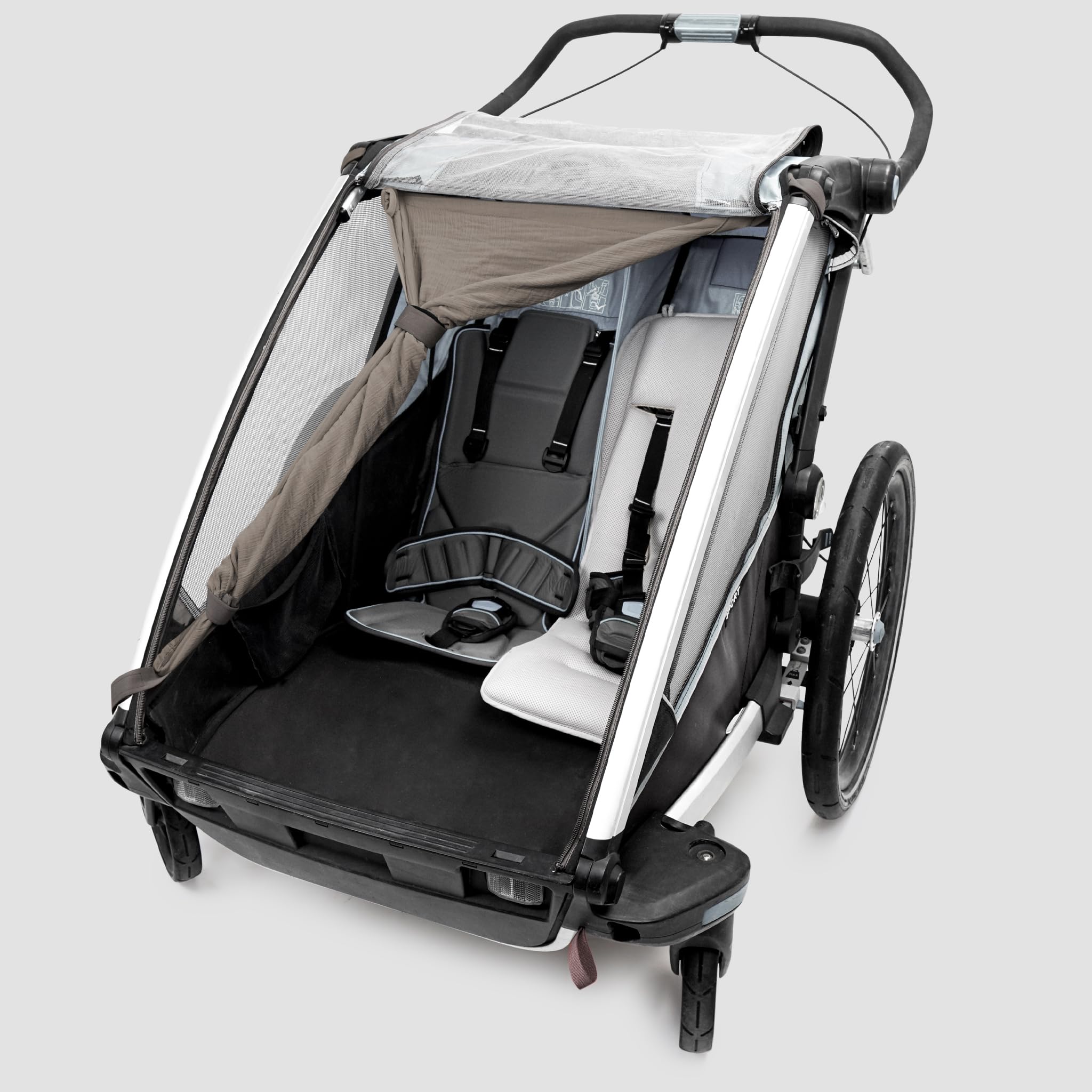 Priebes Sonnensegel fr Fahrradanhnger 2 Kinder- UV-Schutz 50+ -  Sonnensegel fr Fahrradanhnger Lastenanhnger - Optimale Luftzirkulation -  Waschbar - 100% Baumwolle - Einfache Befestigung : Amazon.de: Baby