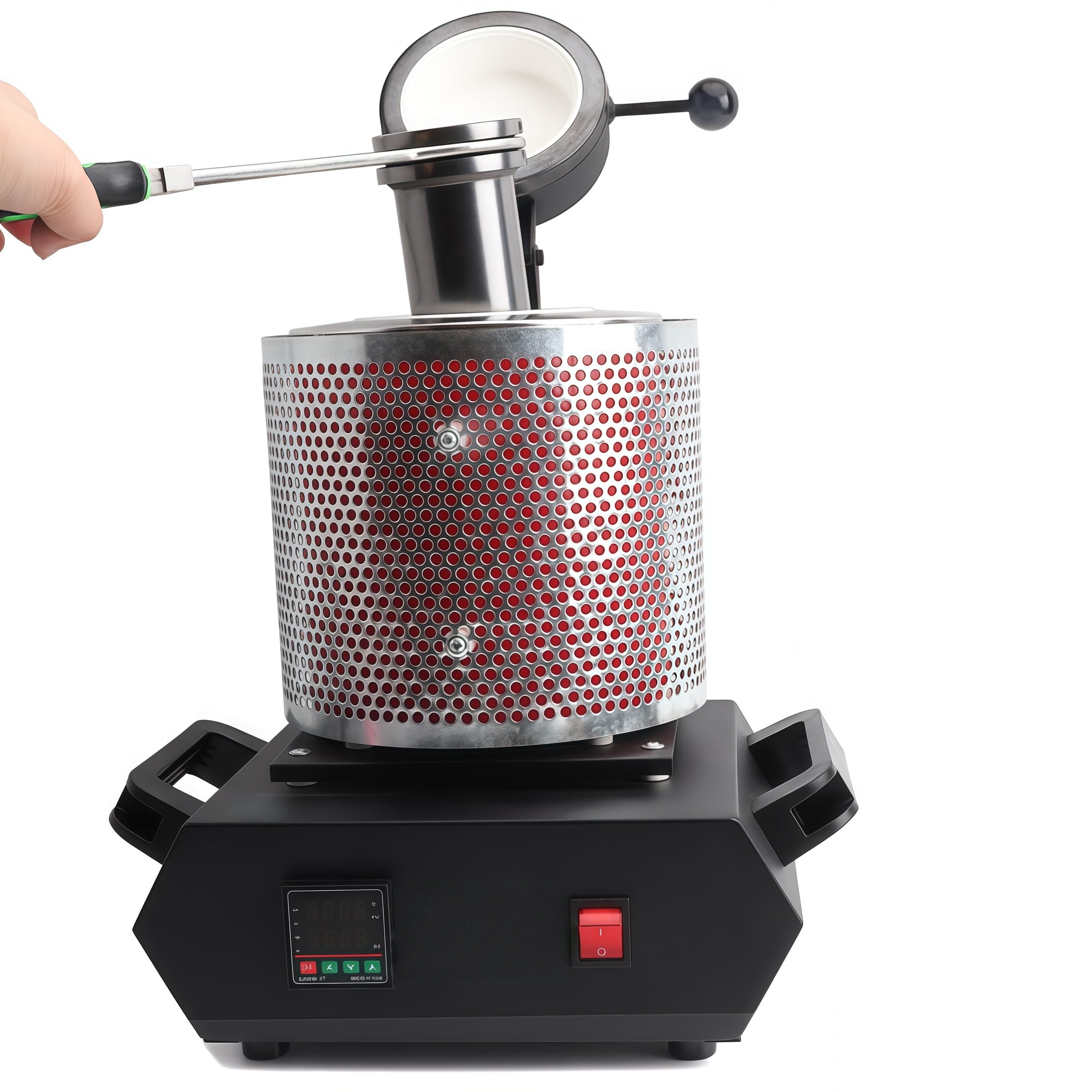 GYKOZY Gold Melting Furnace,Gold Silver Metal Smelter Jewelry Casting Tool, 2102℉/1150℃, for Smelting Aluminum Gold Copper Metal Scrap Black-2Kg (Red 2Kg)