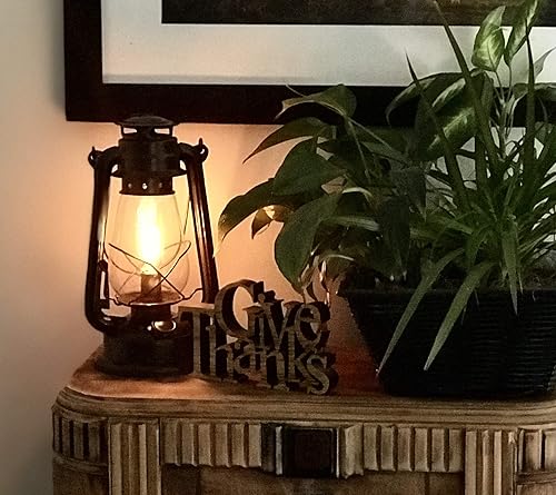 Miniatura 4 de Lámpara de mesa eléctrica regulable con atenuador de cable de línea y bombilla estilo Edison vintage, acabado rústico óxido