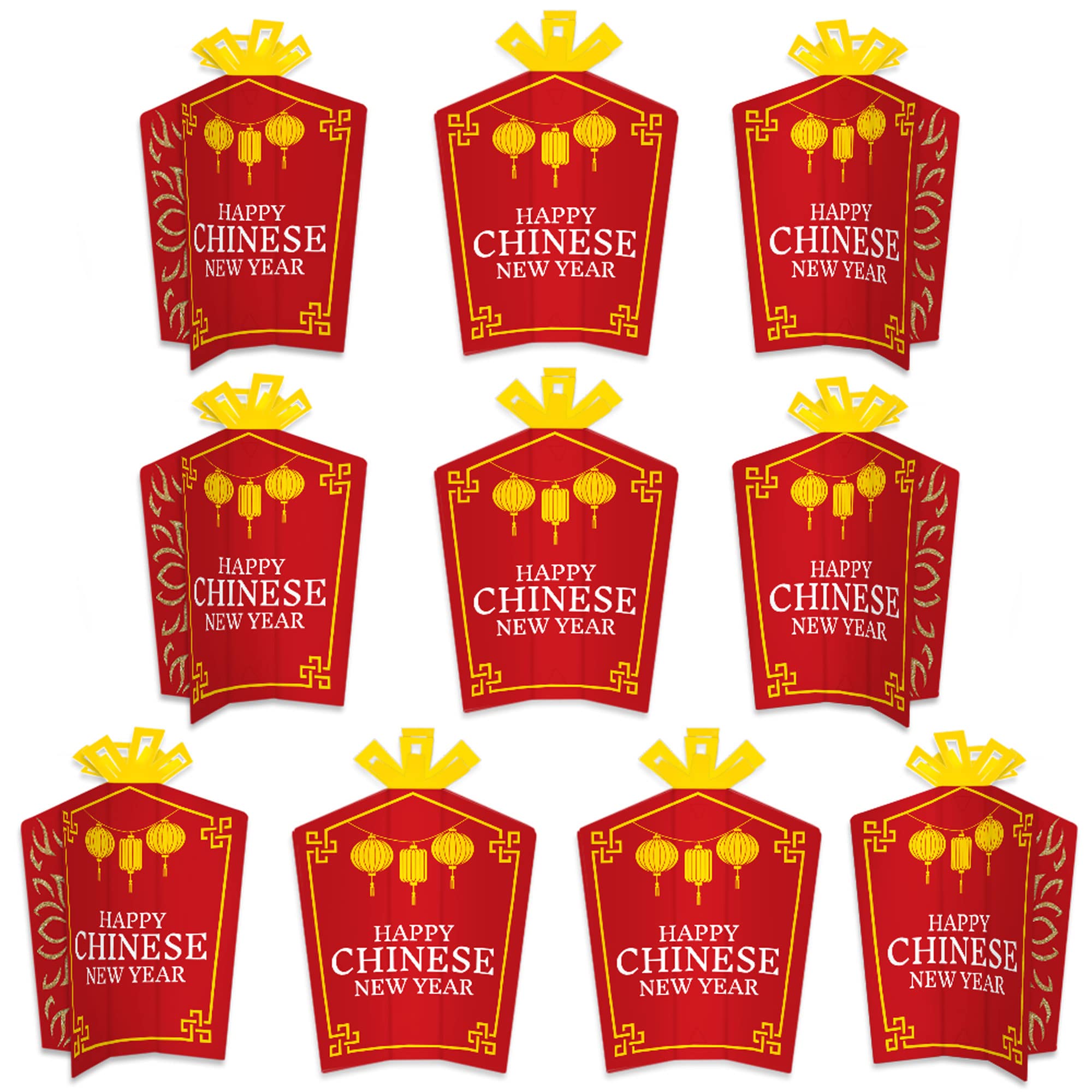 Amazon.com: Big Dot of Happiness Chinese New Year - Table Decorations - Lunar  New Year Party Fold and Flare Centerpieces - 10 Count : Toys & Games