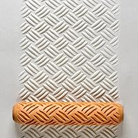 Vista 1 de MKM Pottery Tools Rodillos de mano grandes de madera para arcilla (BHR-01 Diagonal Basketweave)