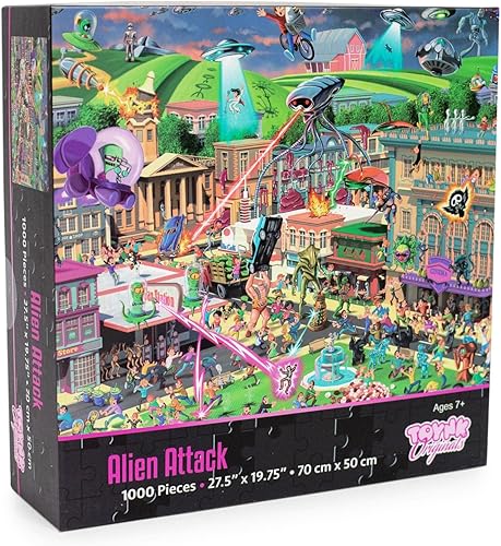 Miniatura 2 de Alien Attack Sci-Fi Classics - Rompecabezas de 1000 piezas para adultos, rompecabezas interactivo, juguetes y juegos educativos, kit de construcción