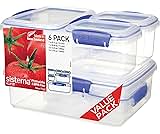Sistema KLIP IT Food Storage Containers | 2 L1 L400 ml200 ml | Airtight & Stackable Meal Prep Containers with Lids | School Lunch Boxes & Snack Boxes | 12 Count (6 Containers with Lids)