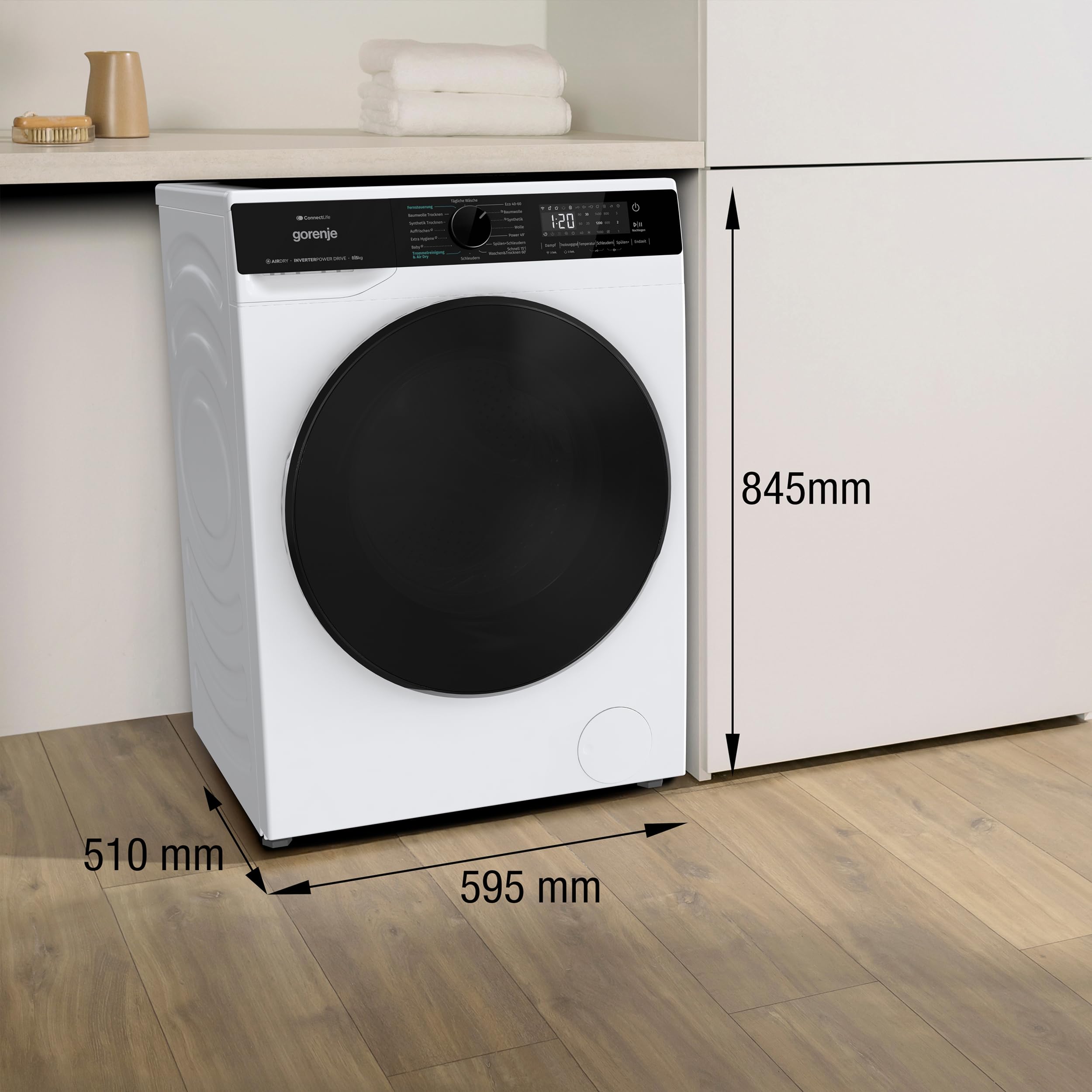 Gorenje WD2PA854ADW Waschtrockner 8kg Waschen 5kg Trocknen 1400 U/min AirDry SterilTub AllergySteam PowerJetwash