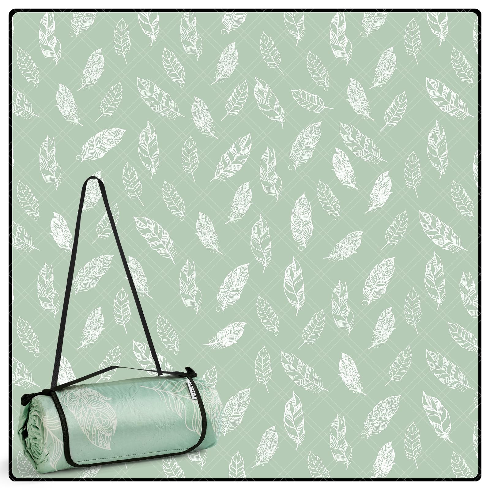 Coperta da Picnic Impermeabile Lavabile XXL 200x200 cm Verde