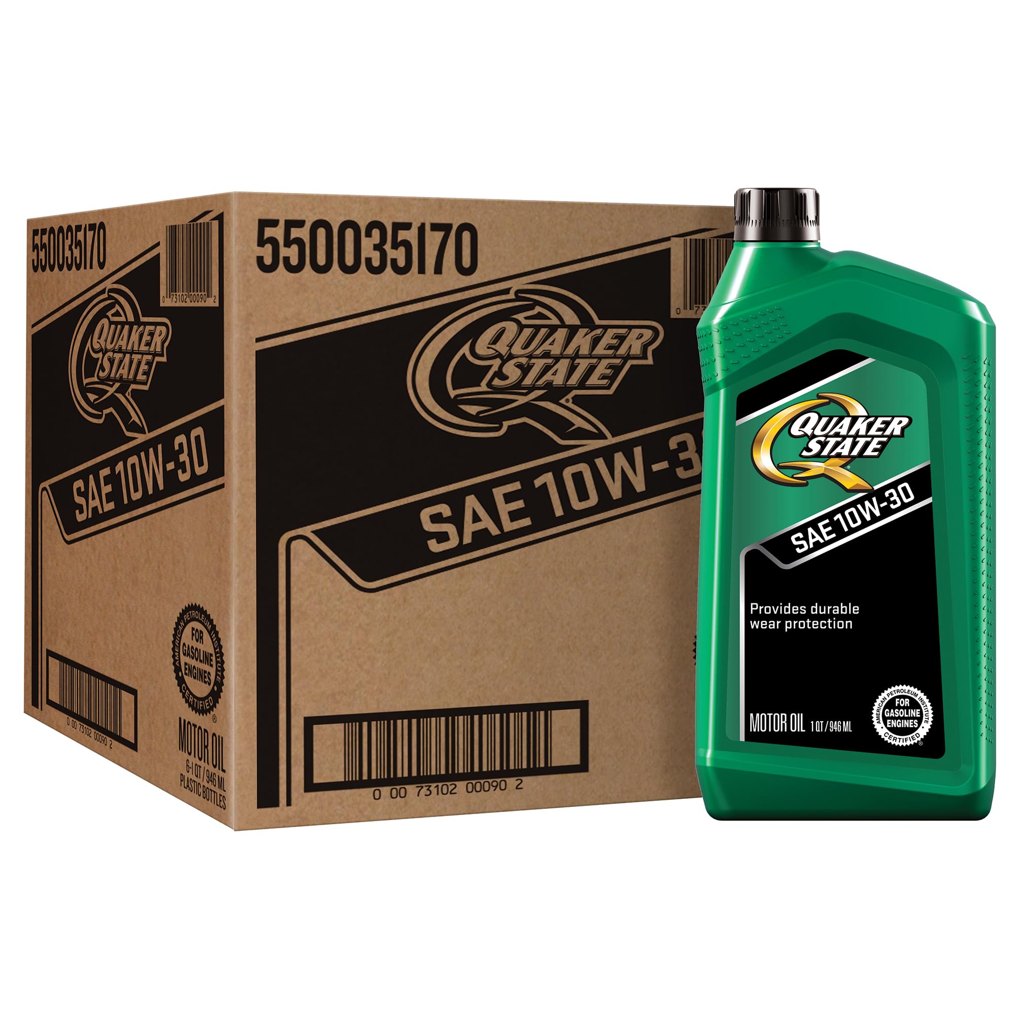 Quaker State Motor Oil, 10W-30, 1 Quart (6 Pack)