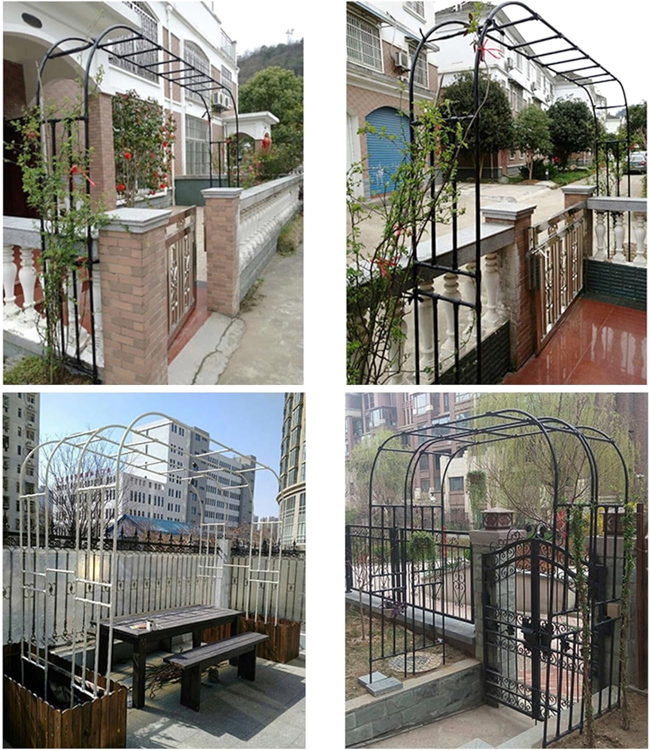 Iron Garden Arch, Garden Arch for Floral Vines,19mm Pipe Diameter, for Climbing Plants, Roses, Garden Trellis for Backyard, Lawn, Patio, Wedding Decor, Self Assembly(Black,86x15.7x94.5in)