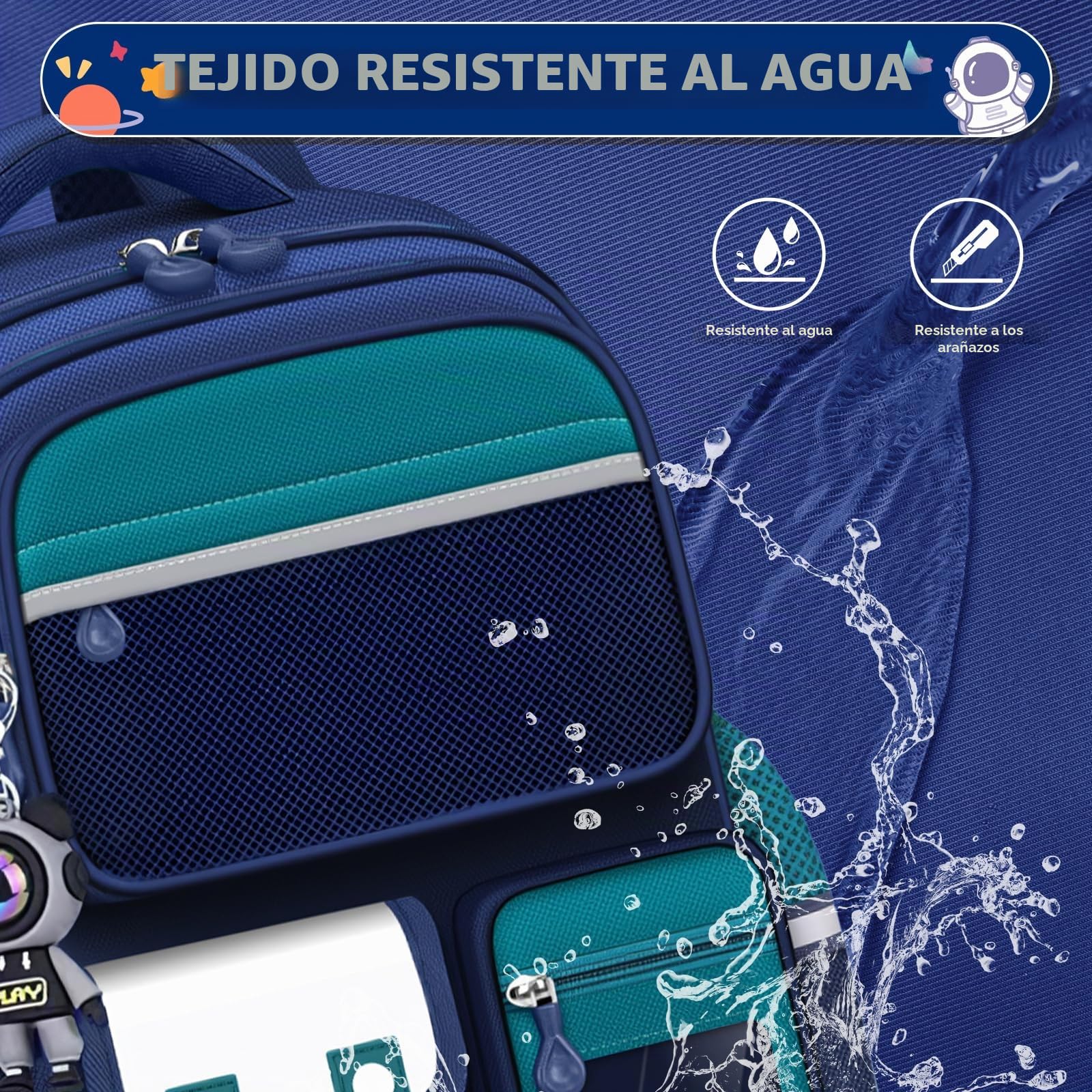 Amythe Mochila Escolar Niño Ligera con Franjas Reflectantes, Verde