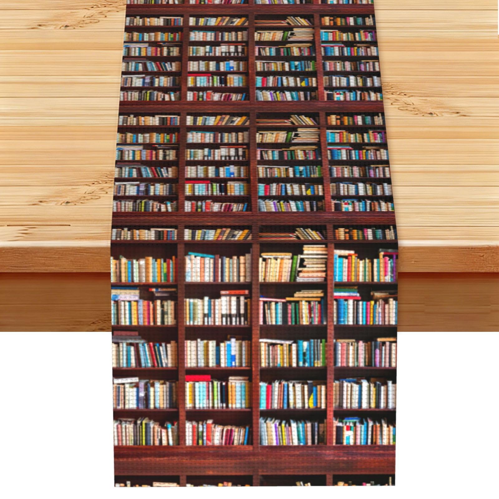 books Multi Purpose Table Runner for Home Decor, Printed Table Cloth for Kitchen Table, Countertops & Dining Area