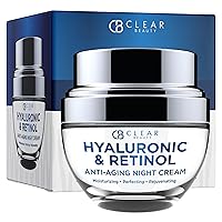 Vista 9 de Clear Beauty Hidratante facial con vitamina C y colágeno, crema de noche antienvejecimiento, hidrata, reafirma y suaviza durante la noche
