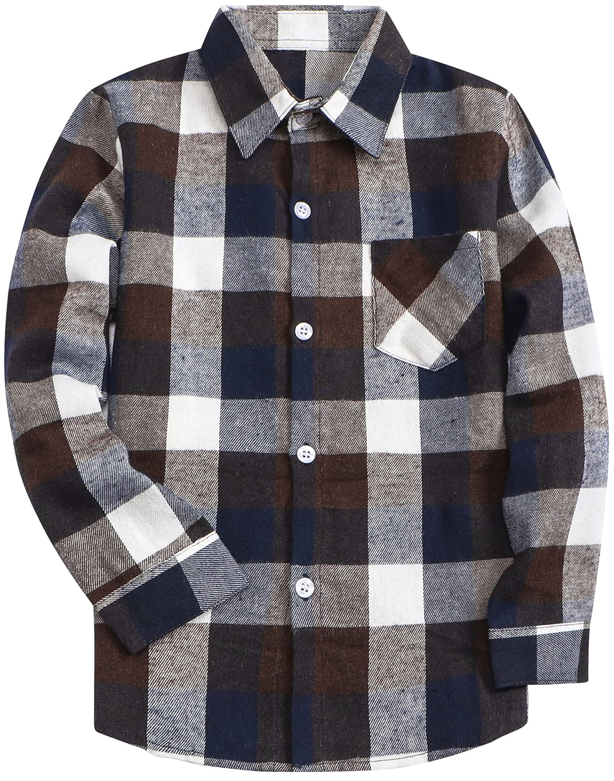 SANGTREE Mens & Boys Plaid Shirt Long Sleeve Button Down Flannel Shirts, US 3 Months - Adult 9XL
