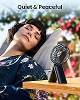 Vista 7 de 2 mini ventiladores portátiles plegables de mano USB recargable ventilador personal cuello escritorio 4 velocidades 3 en 1 mini ventilador de mano