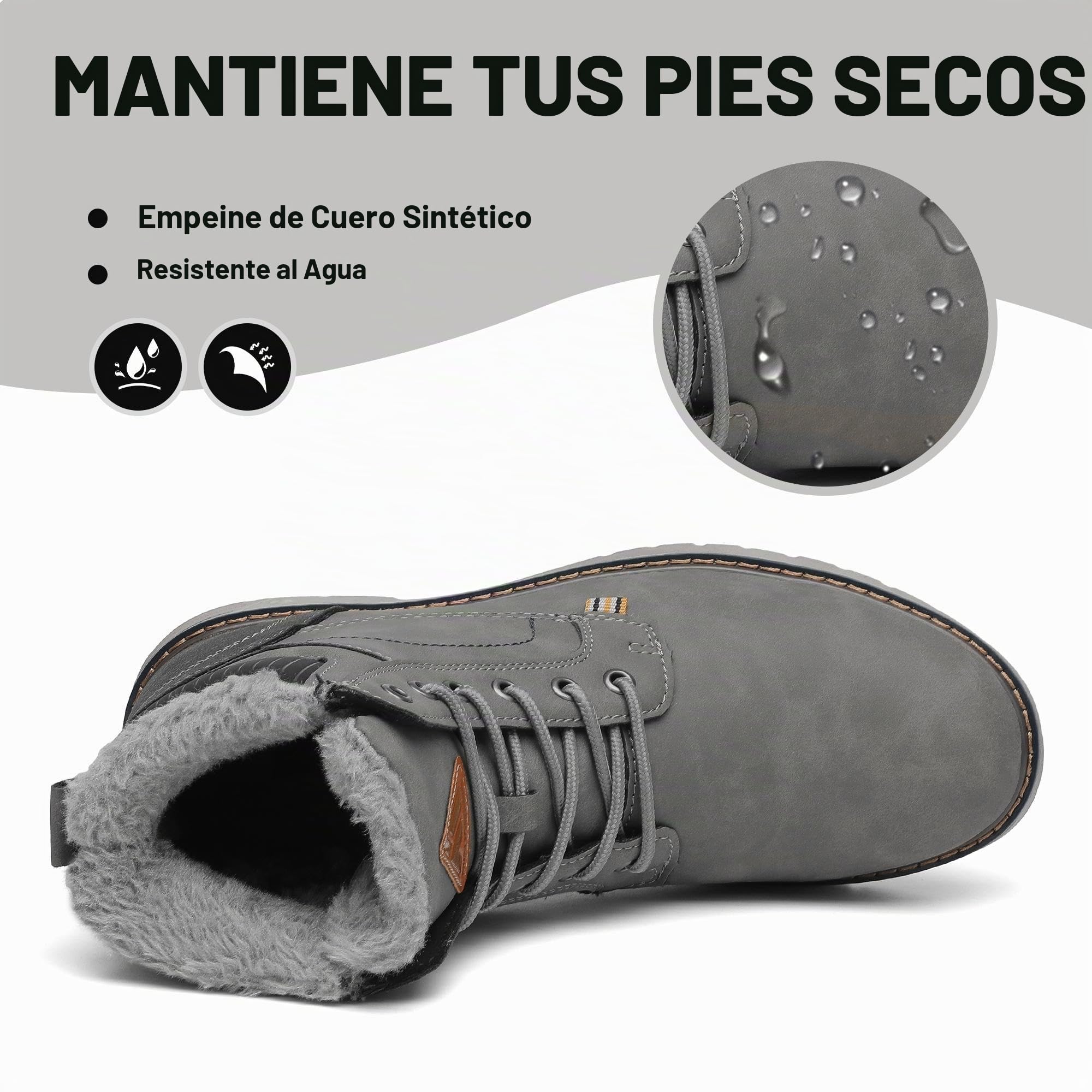 Mishansha Botas de invierno para hombre, con forro cálido, impermeables, color rosa