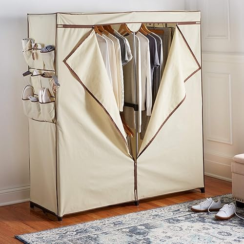 Miniatura 2 de BrylaneHome Armario portátil de 2 puertas de 60" - Negro Negro -,Natural,https://www.amazon.com/dp/undefined