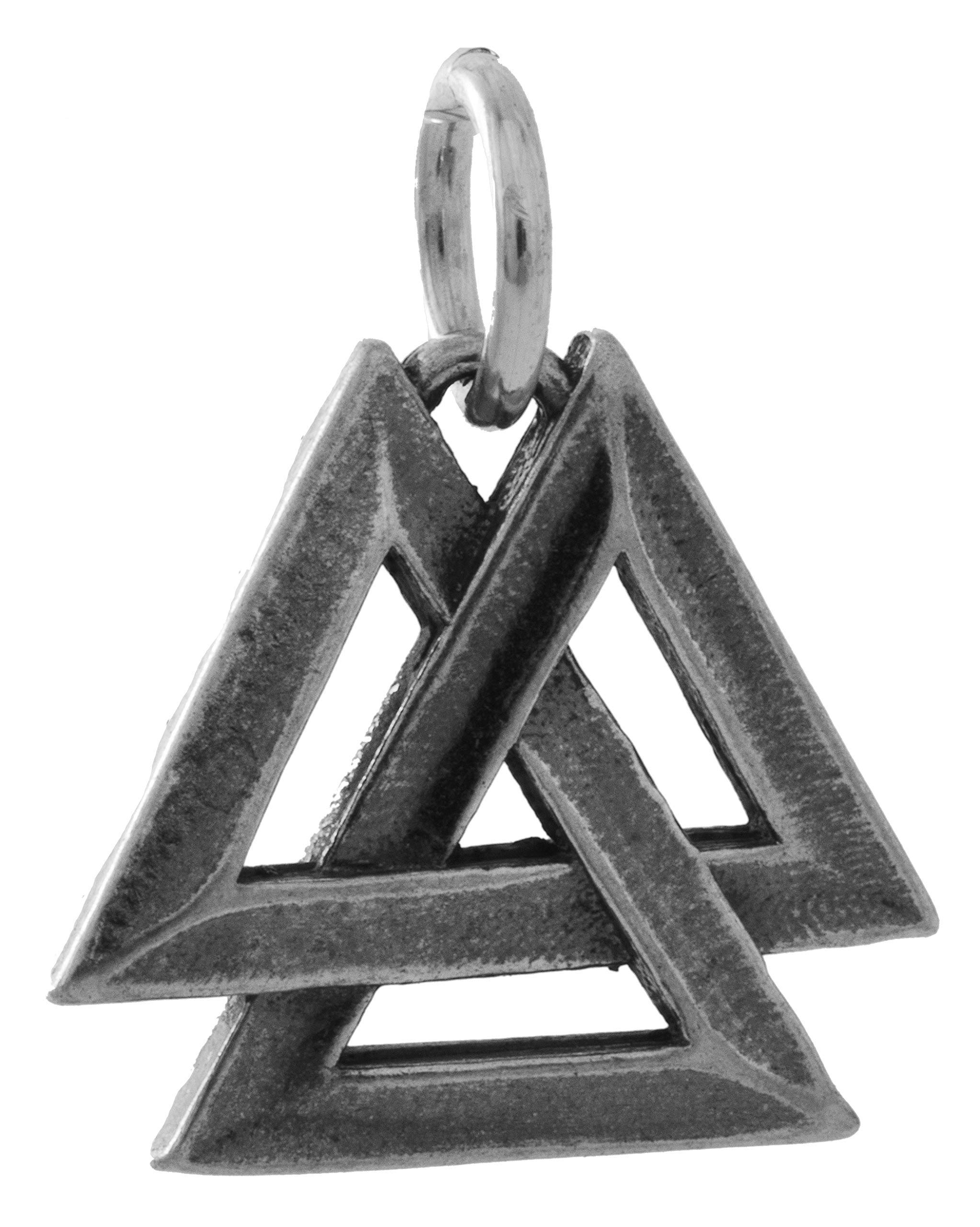 Little Devil DesignsSterling Silver Viking Valknut - SMALL, 3D Double Sided - (Charm Only or Necklace)