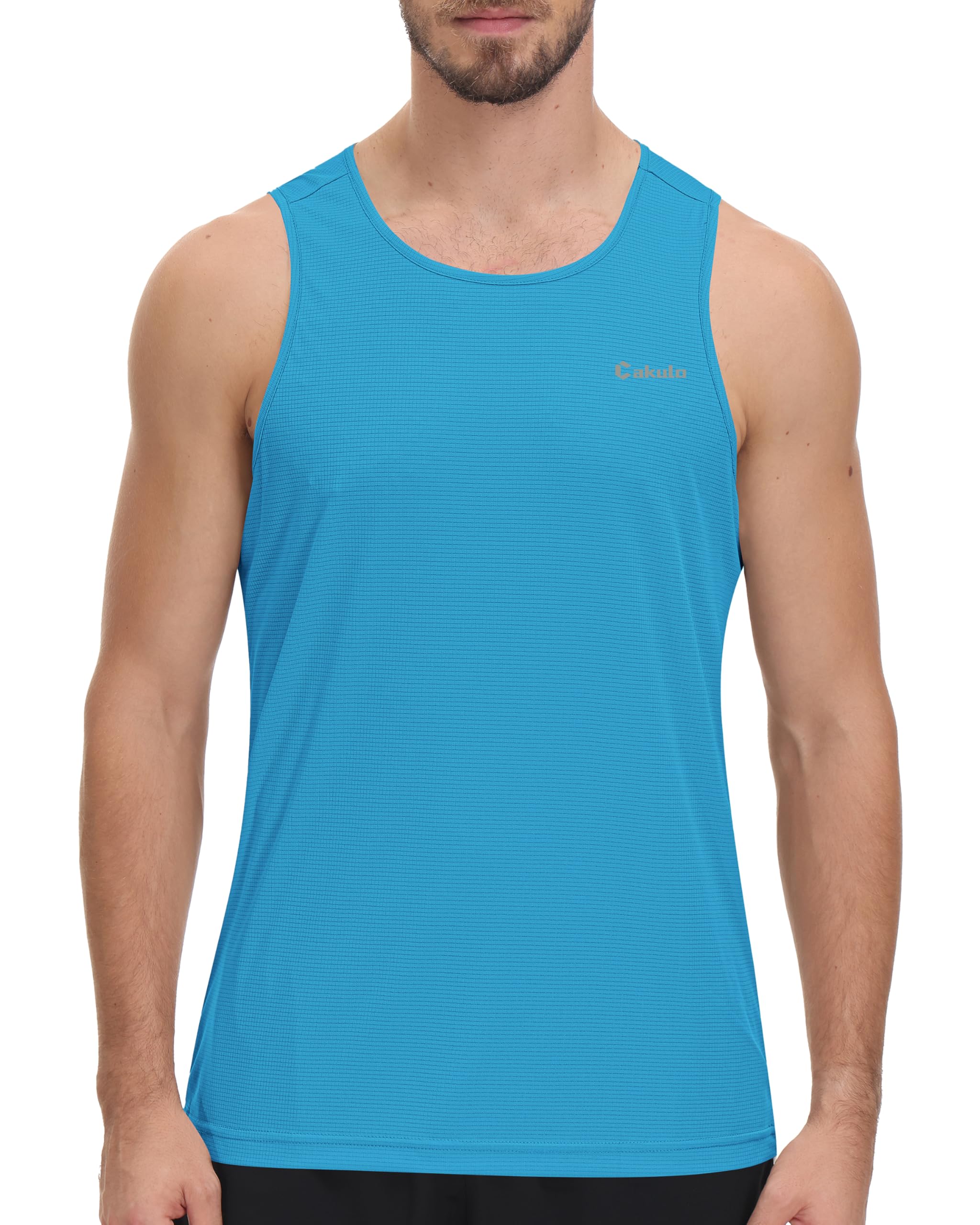 Cakulo Men's Neon Tank Tops Workout Gym Athletic Swim Beach Tops Big and Tall Quick Dry Marathon Muscle Sleeveless Shirts