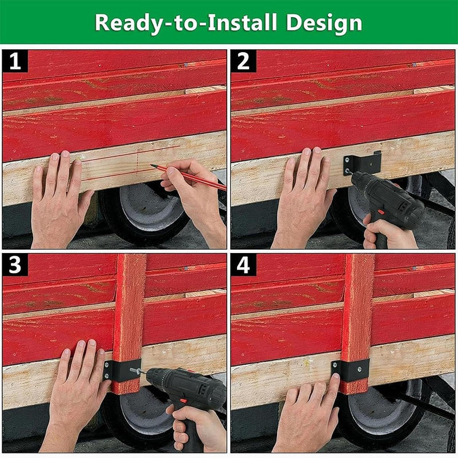8 Stück Anhänger-Rungenhalterungen für 2'' x 4''