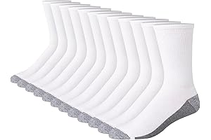 Hanes Men's Max Cushioned Crew Socks: Enhanced Comfort and Odor Control for Size 14 Feet
