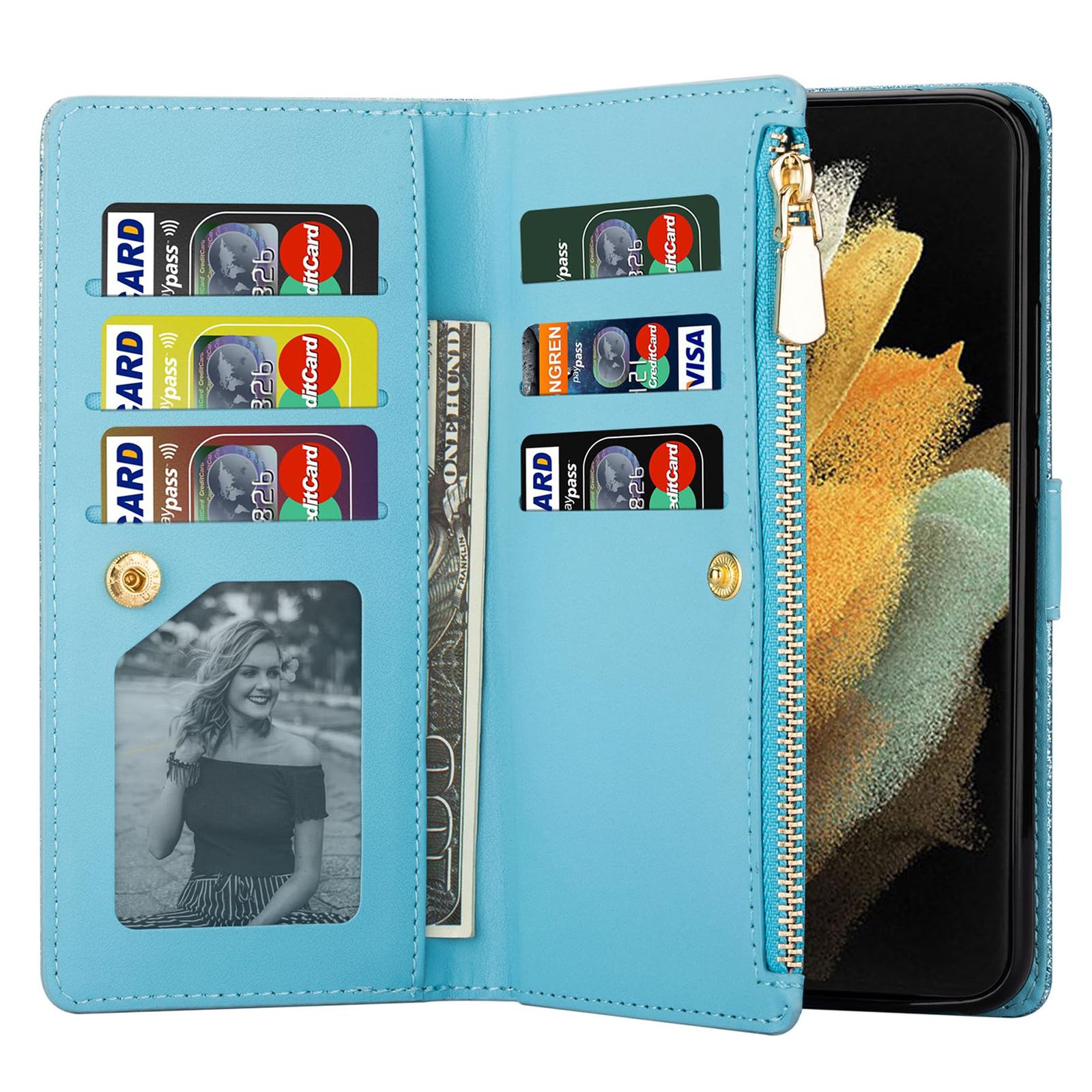 Custodia a portafoglio in pelle per Samsung Galaxy Z Fold 8 Ultra Nero