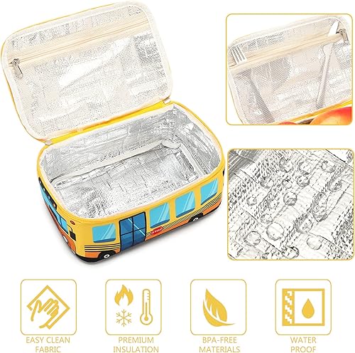 Miniatura 6 de LEDAOU Lonchera para niños y niñas, bonita lonchera aislada reutilizable, bolsa de almuerzo para comidas, lonchera para la escuela, picnic, viajes