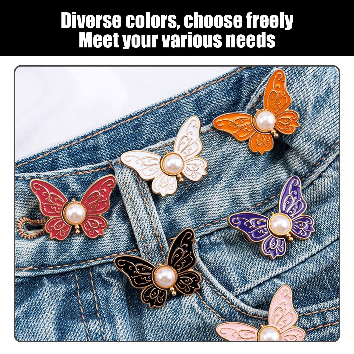 8 Pares De Hebillas De Cintura En Forma De Mariposa, Accesorios De Ajuste De La Ropa, Decoración del Cinturón De Vestir, Piezas A Juego para El Uso Diario De Las Mujeres.