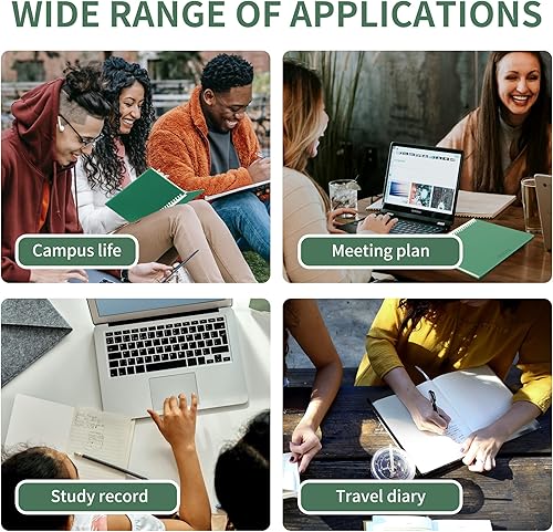 Miniatura 7 de Cuaderno de espiral de 5 x 7 pulgadas de ancho para el trabajo, páginas recargables, 140 páginas A5 Sprial + 120 páginas de recambios de cubierta de