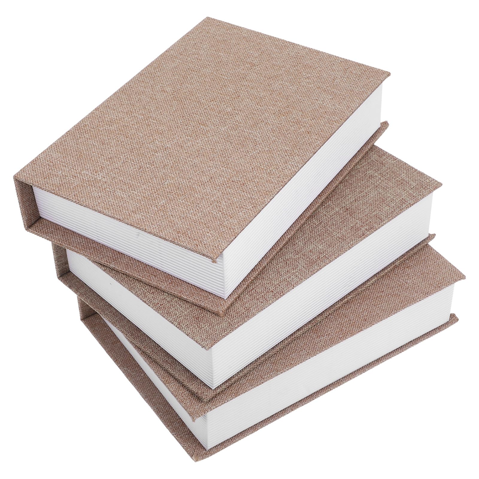 Boîtes à livres imitation lin Luxshiny, décoration haut de gamme pour intérieur moderne