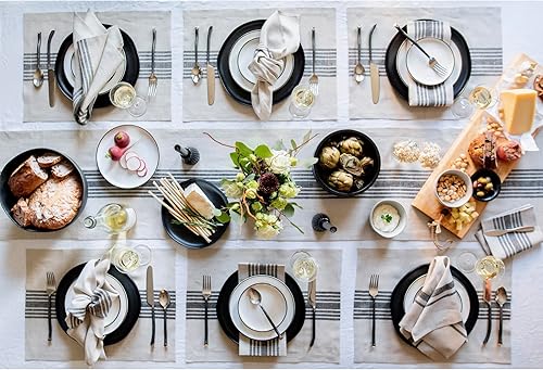 Miniatura 6 de Solino Home - Manteles individuales y servilletas francesas, a rayas y de granja