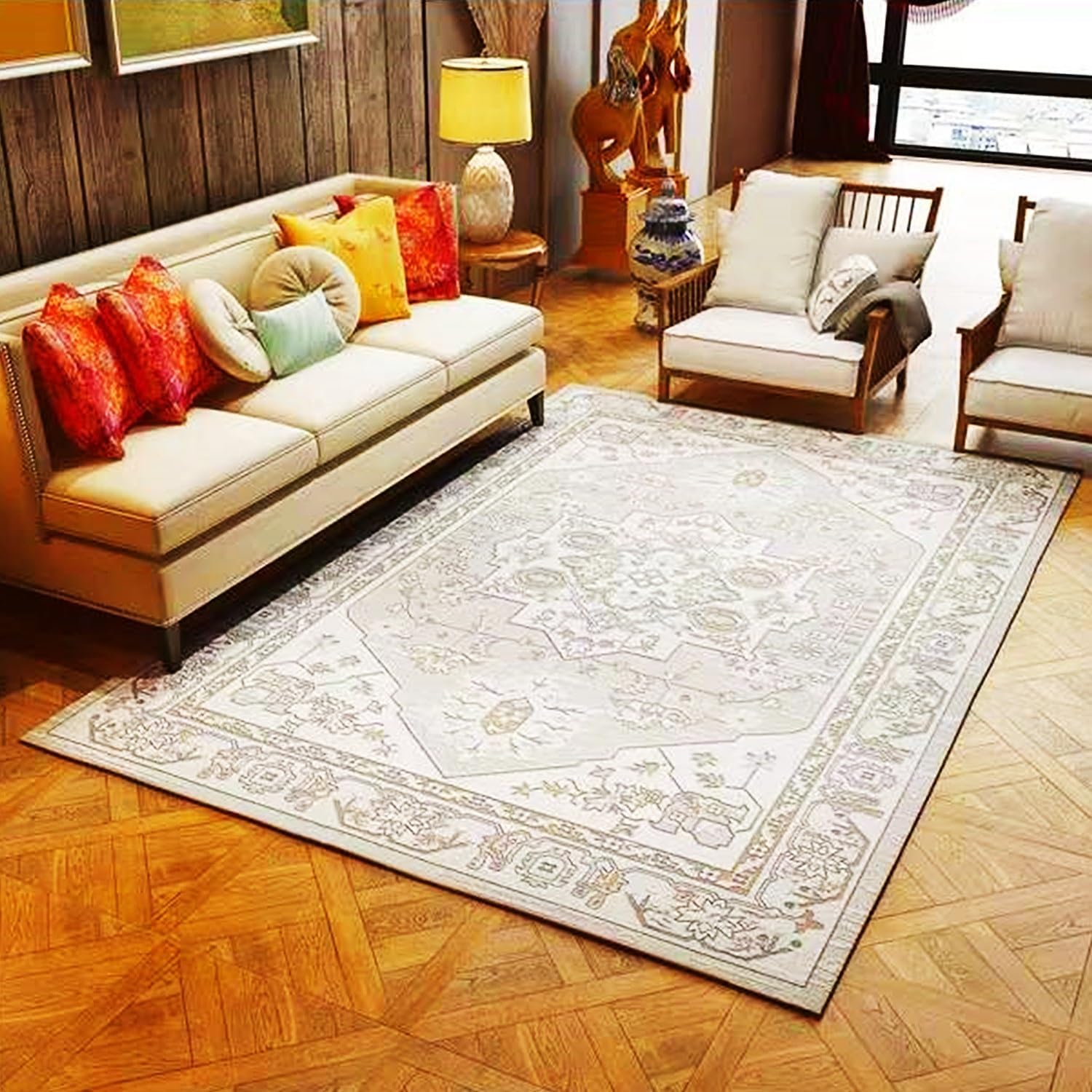 Electric Heated Floor Mats, Heated Area Rug Space Heater, Adjustable Temperature Toes Warming Heater, Winter Under Desk Foot Warmer Electric Heated Carpet Heating Pads (Color : E, Size : 80x120