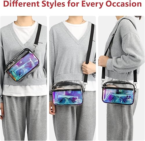 Miniatura 6 de PACKISM - Bolsos transparentes para mujeres aprobados para usar en estadios, bolso cruzado para conciertos, para el día del partido, eventos,